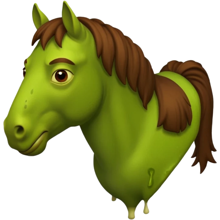 Horse pooping on shrek emoji