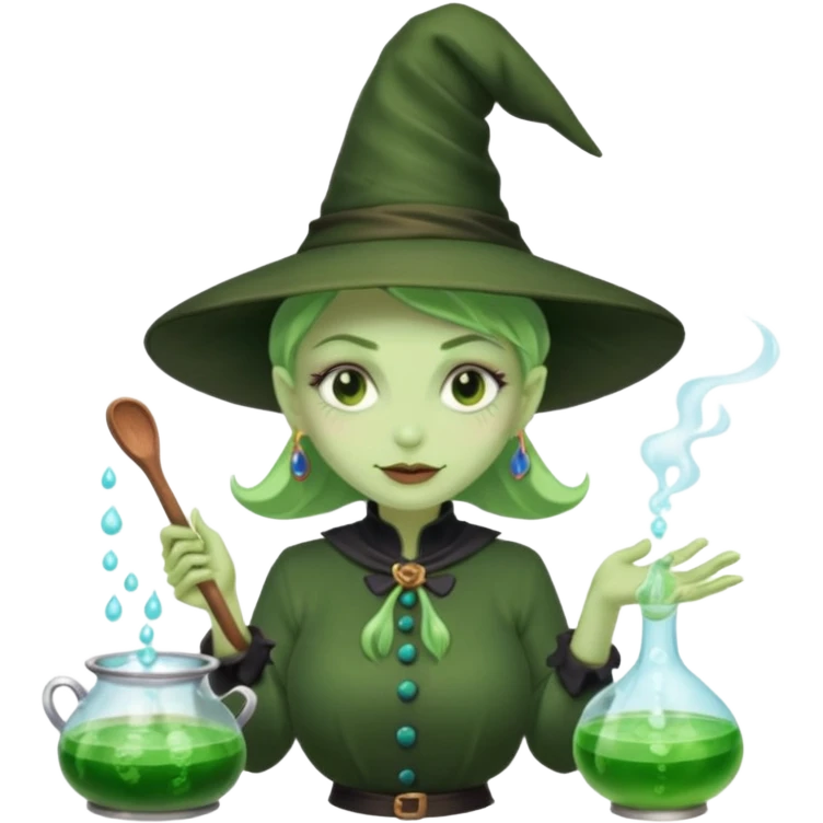 green witch cooking potion emoji