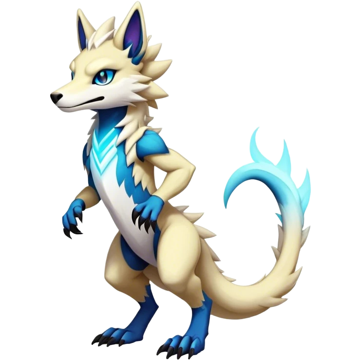 Epic Edgy Cute Colorful Modern Anthro Vernid-Protogen-Sergal-fursona-creature-animal full body emoji