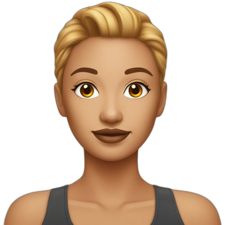 Une personne de petite taille couleur bronzer avec un gros crane emoji