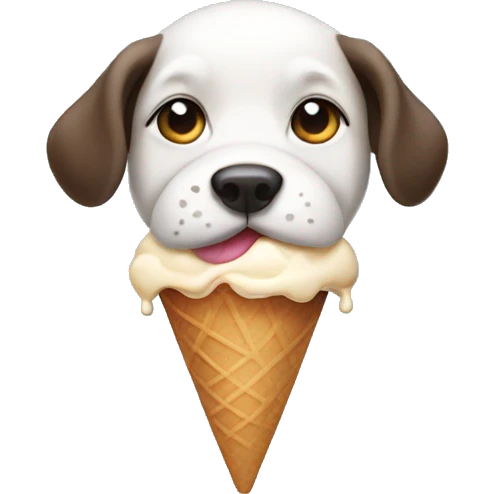 Dog with ice cream emoji