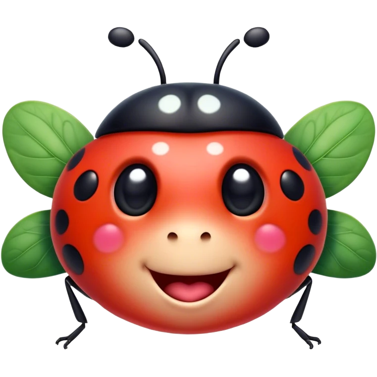 Cinematic Cheeky Ladybug Portrait Emoji, Head tilted dramatically with an exaggeratedly surprised expression, featuring a petite, vibrant form with wide, comically expressive eyes full of playful disbelief and animated, fluttering wings, Simplified yet hilariously expressive features, highly detailed, glowing with a slightly sassy scarlet glow, high shine, dramatic yet playful, stylized with an air of cheeky garden mischief, soft glowing outline, capturing the essence of a meme-worthy ladybug that looks ready to flutter its way into viral fame! emoji