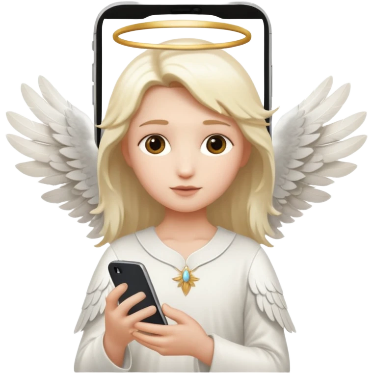 angel with an iPhone emoji