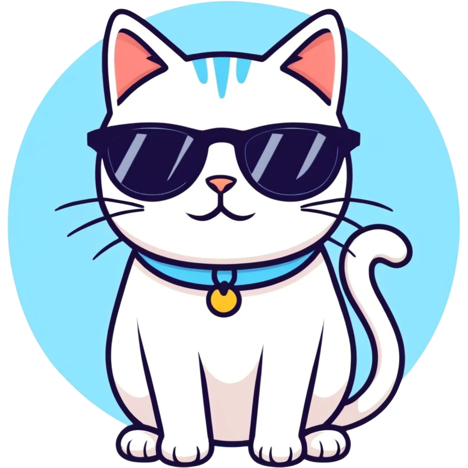 Cat with sunglasses emoji