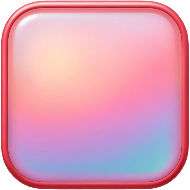 Iridescent pastel red square with soft round borders  emoji