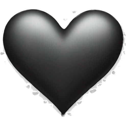 a big black heart and many small hearts around it emoji
