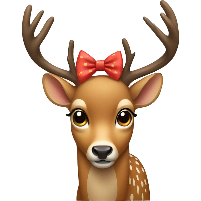 deer wearing a bow emoji