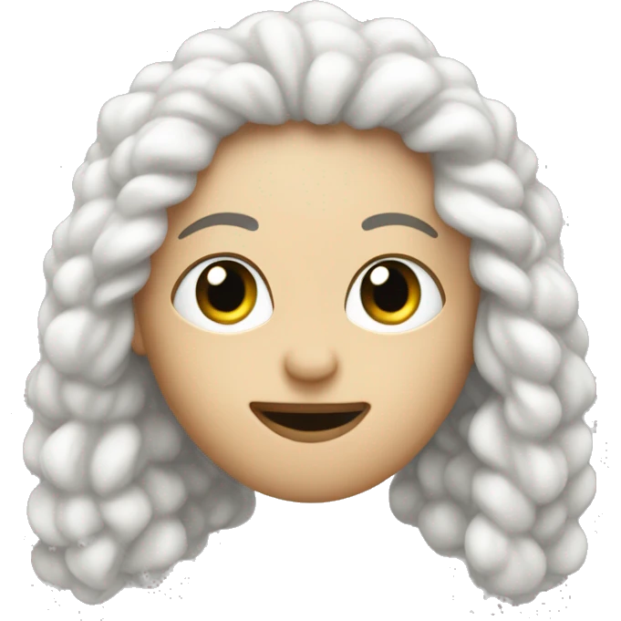 cœur en laine blanche emoji