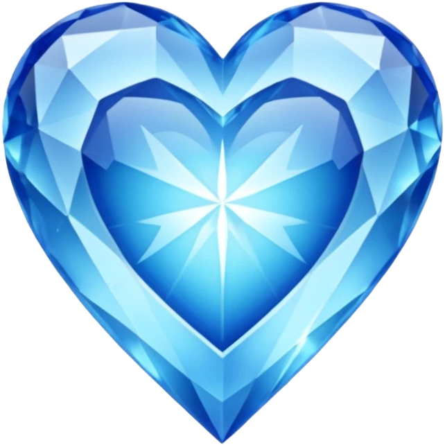 Blue completely  chrystalised heart  emoji