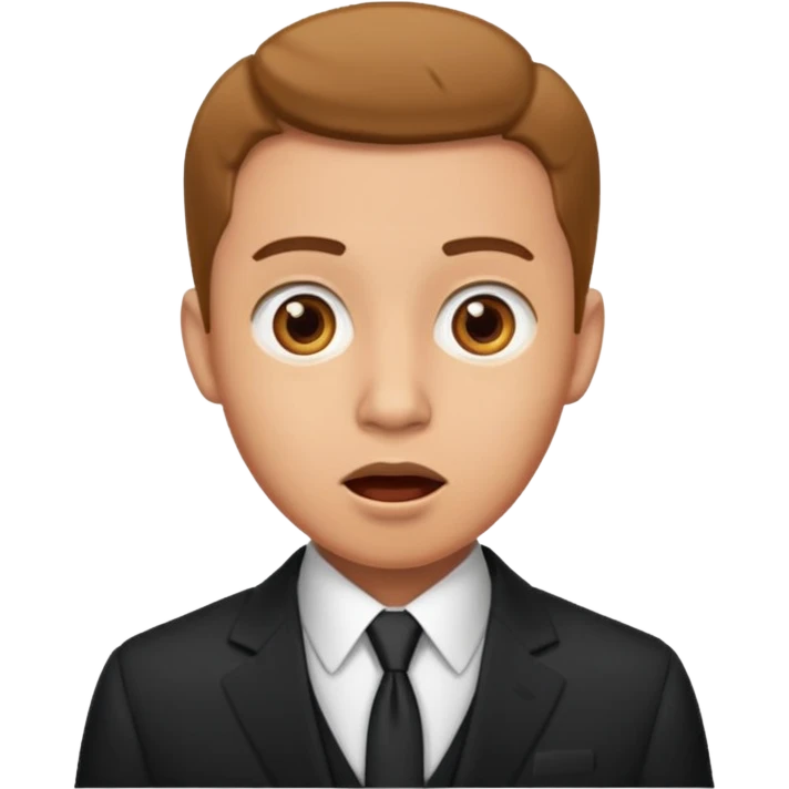 a man in a formal suit surprised emoji