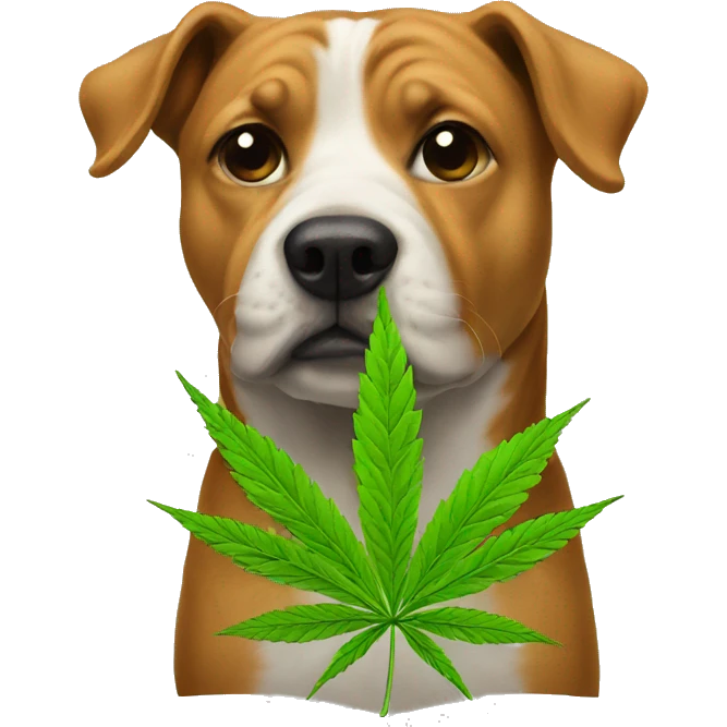 dog with weed emoji
