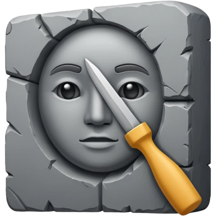 
half sculpture, with chisel emoji