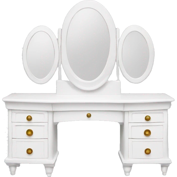 White makeup vanity  emoji