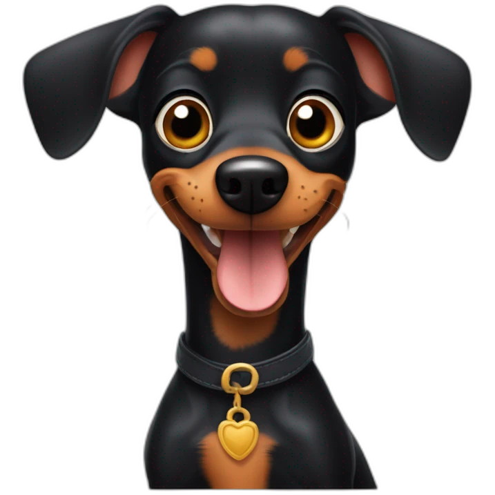 black dog dachshund in barbicore style emoji