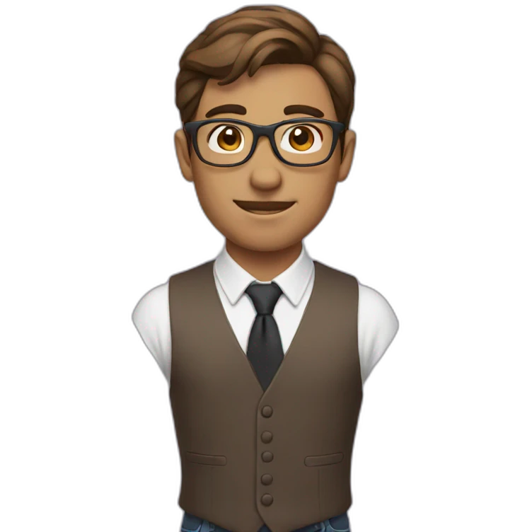 brown haired gay nerd emoji