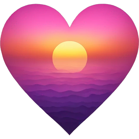 sunset colored scale heart emoji