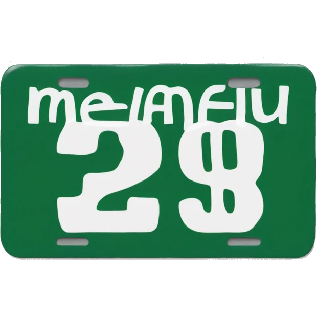 license plate that says MEAN 2 U emoji