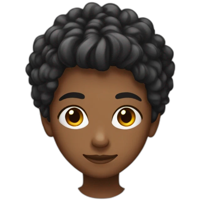 Adolescente avec cheveux noir emoji