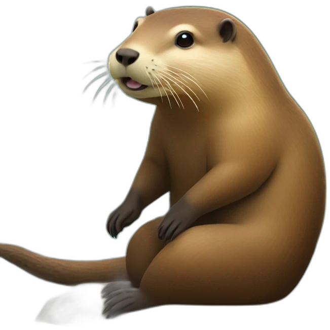 Loutre sur un capibara emoji