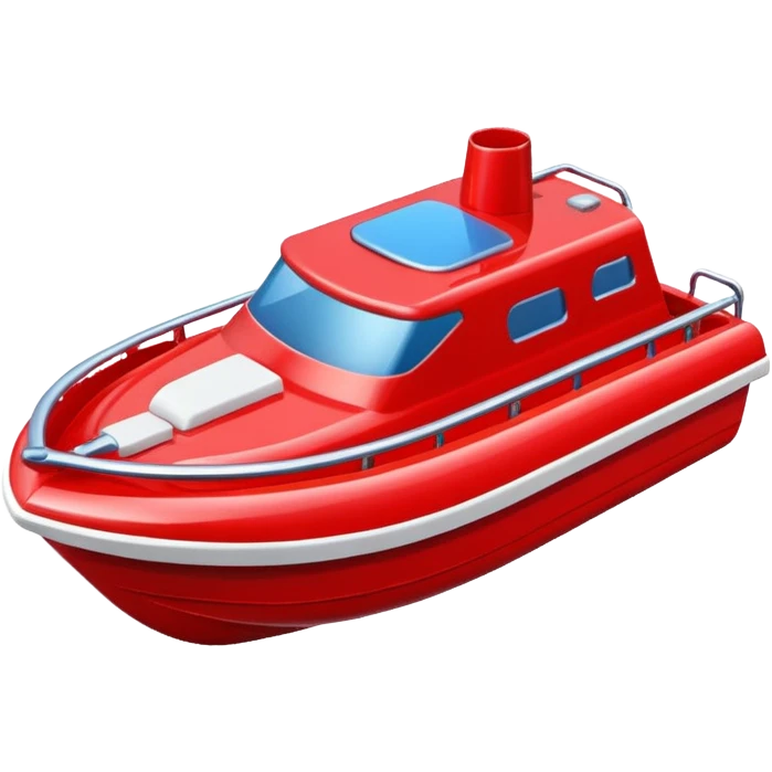 red  plastic toy boat emoji