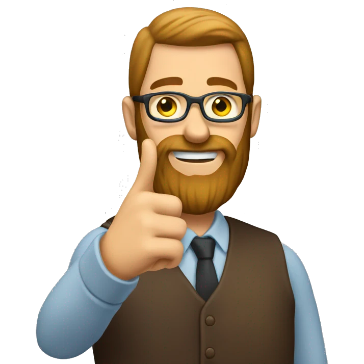 beard man with doing thumb emoji