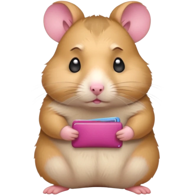 cartoon-style hamster melancholy expression poor with empty pockets emoji