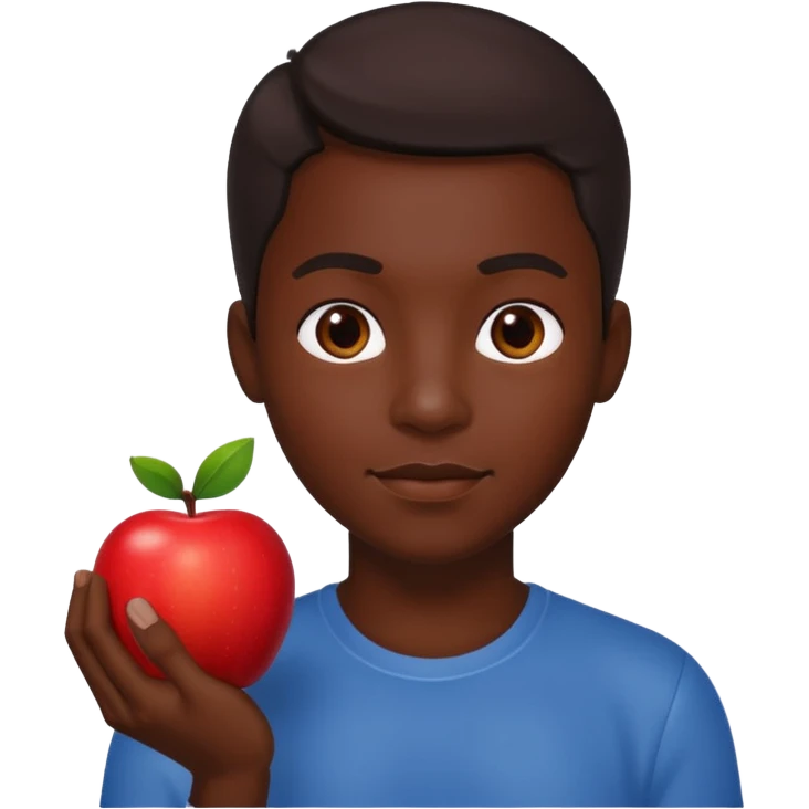 black skin god with an apple emoji