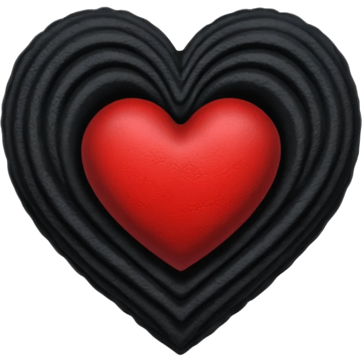 goth themed heart with a dark velvet blanket emoji