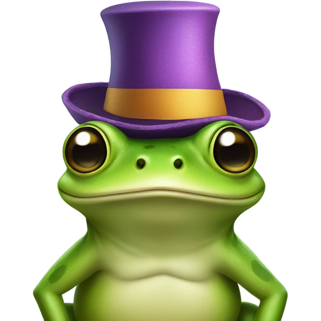 Frog with hat emoji