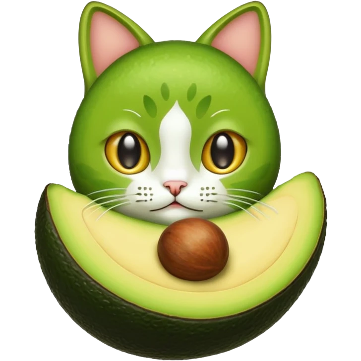 Avocado cat ￼ emoji