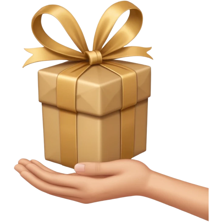 hand holding out a wrapped gift, apple emoji style, simple, clear, no text emoji