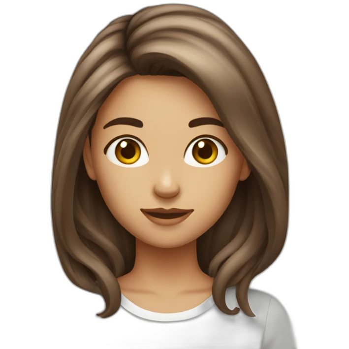 Fille cheveux bruns clair emoji
