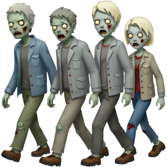 Make a croud of people that was dead on the floor standing up emoji