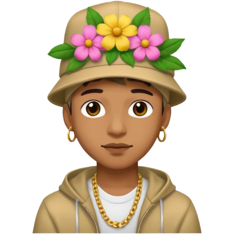 RAPPER WITH FLOWER HAT emoji