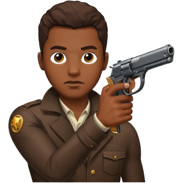 Black guy gun pointed at him emoji