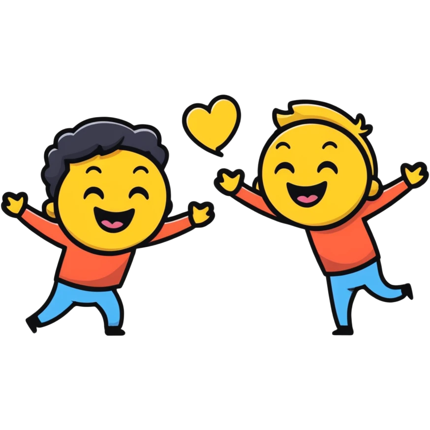 two close friends laughing together emoji