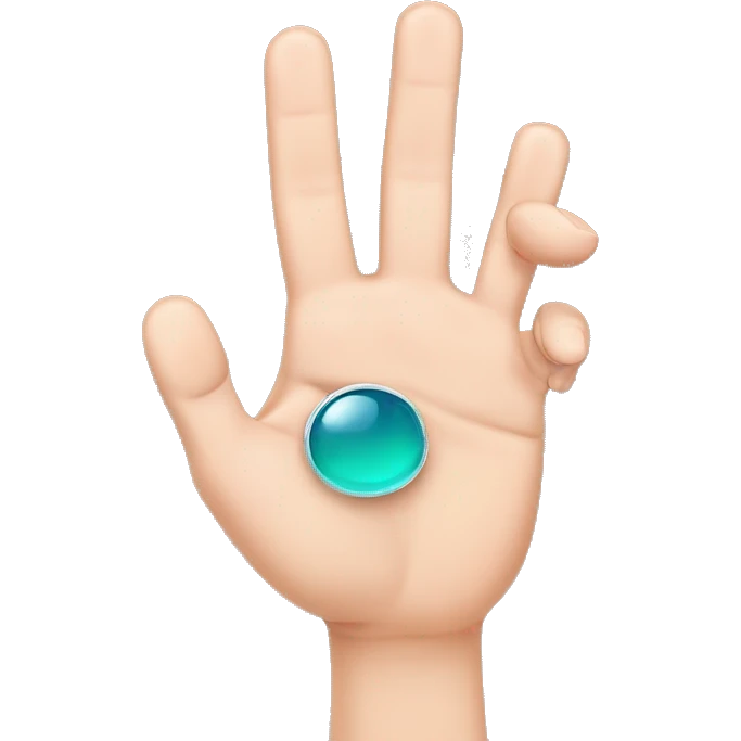 close the fingers and open the little finger to the ring finger emoji