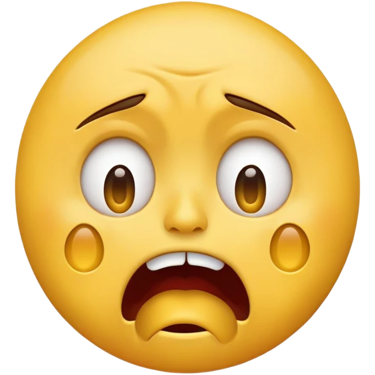 a standard, yellow face emoji that is crying, screaming, and angry  emoji