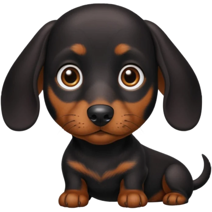 Perro salchicha negro enano emoji