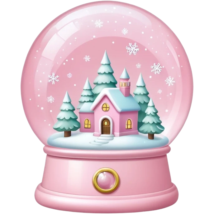 Pastel pink snow globe emoji