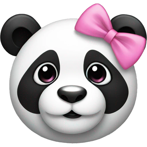 panda with a pink bow emoji