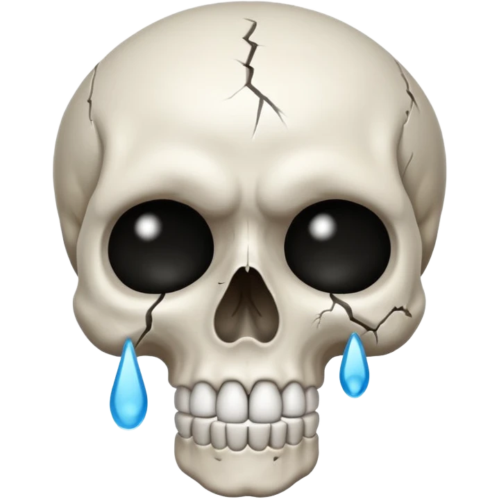 A skull crying emoji