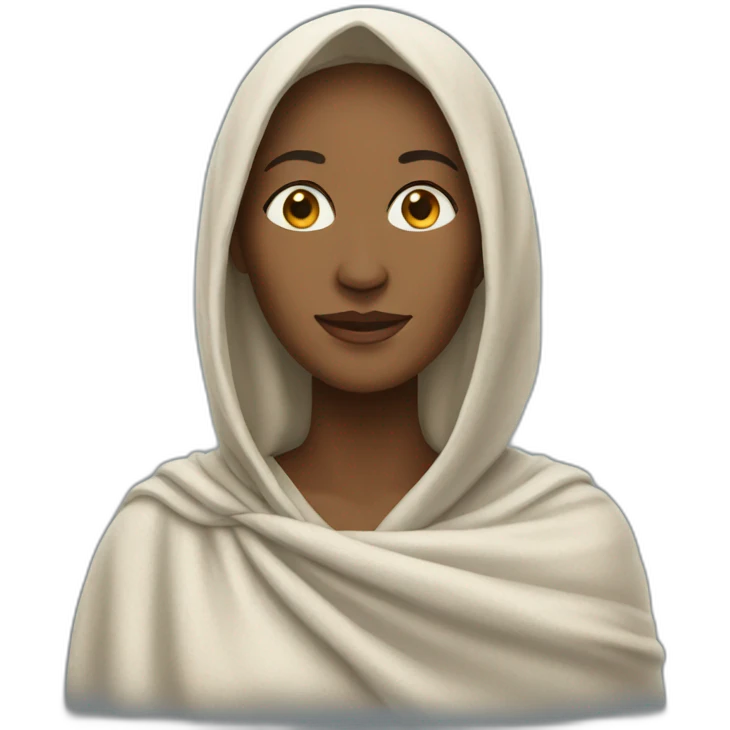 a white woman in a shawl in full growth emoji