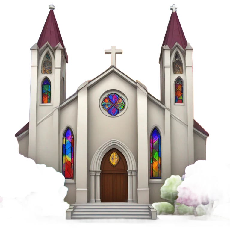 brightly colorful church emoji