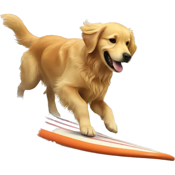 Golden retriever surfing  emoji