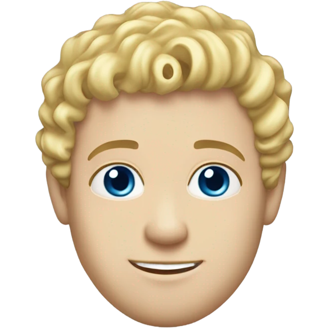 3/4 profile light curl blonde 30yo man blue eyed pale skin emoji