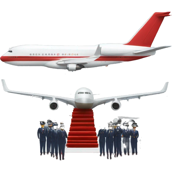 presidential airplane arrival with a red carpet emoji