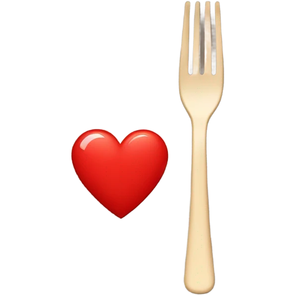 beige fork with broken red heart on its right  emoji