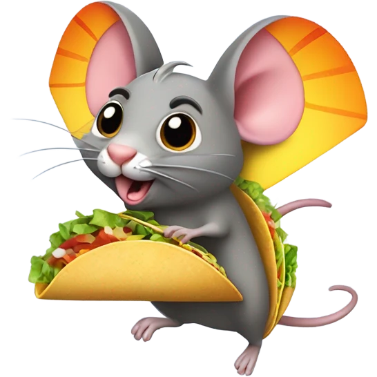 Flying taco rat with wings emoji