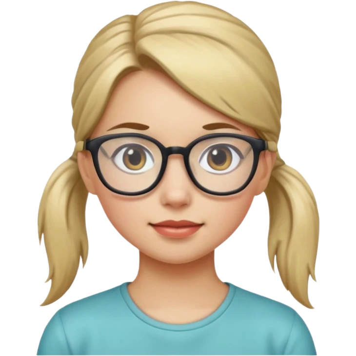 Ponytail Girl with Glasses emoji